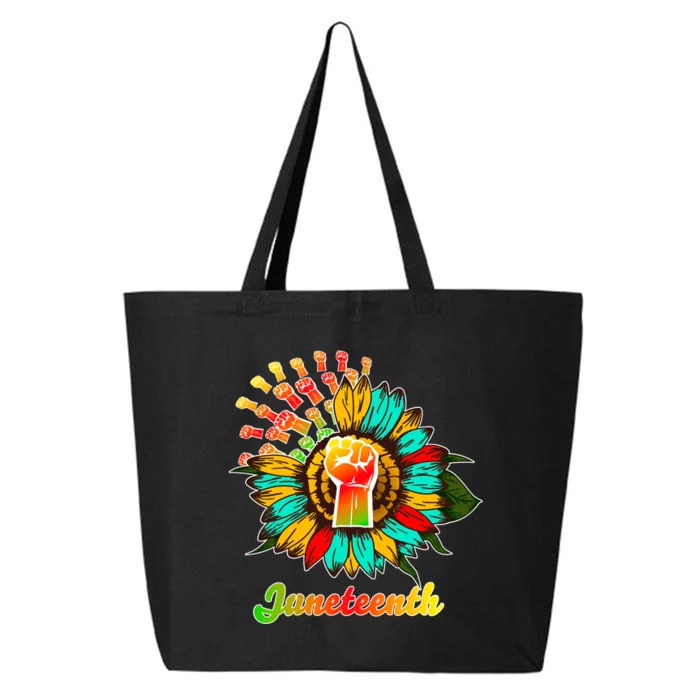 Sunflower Fist Juneteenth Black History African American 25L Jumbo Tote