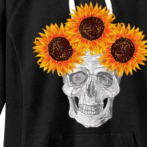 Sunflower Skull Women's Fleece Hoodie