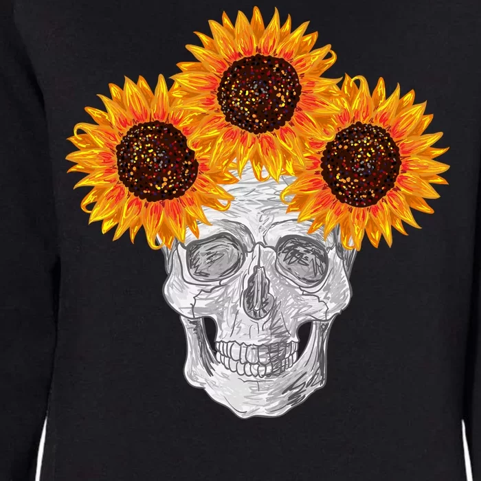 Sunflower Skull Womens California Wash Sweatshirt