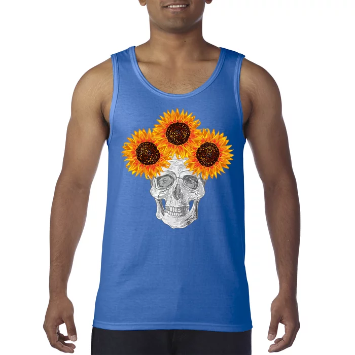 Sunflower Skull Tank Top