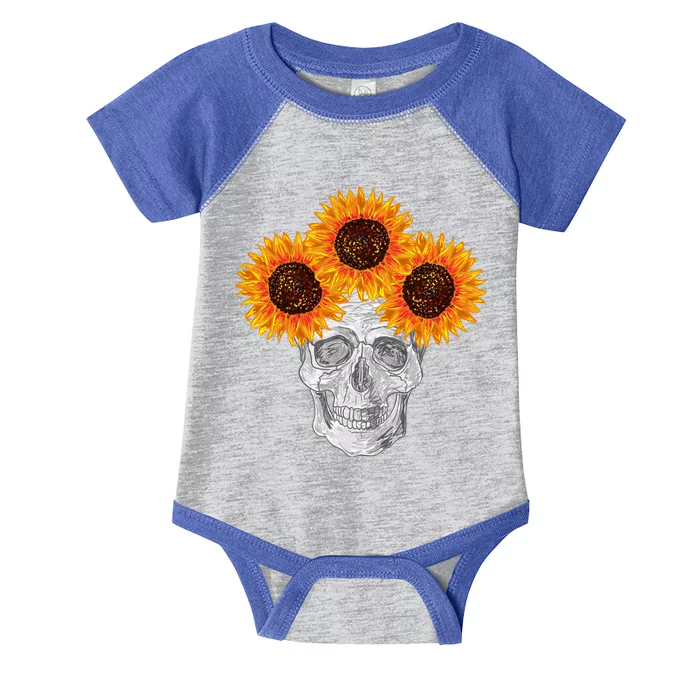 Sunflower Skull Infant Baby Jersey Bodysuit