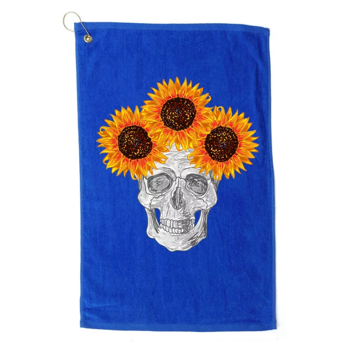 Sunflower Skull Platinum Collection Golf Towel