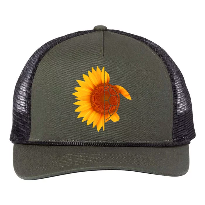 Sunflower Turtle Retro Rope Trucker Hat Cap