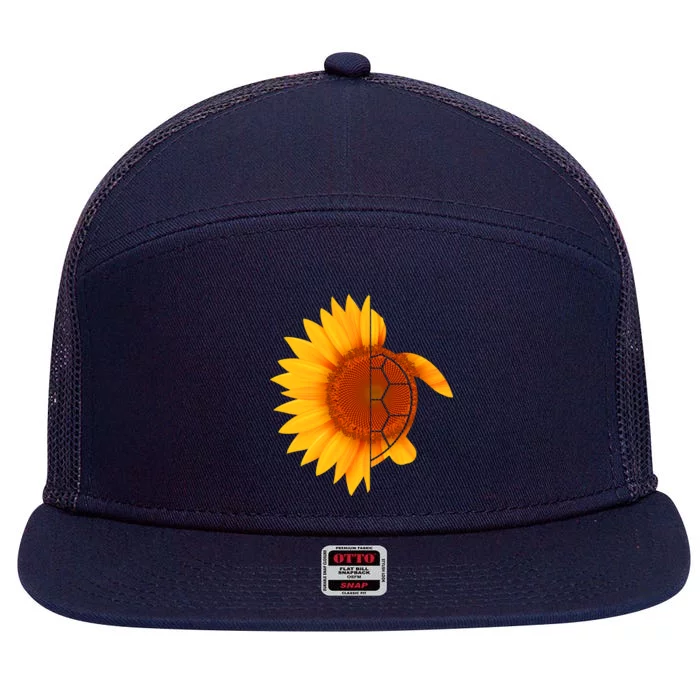 Sunflower Turtle 7 Panel Mesh Trucker Snapback Hat