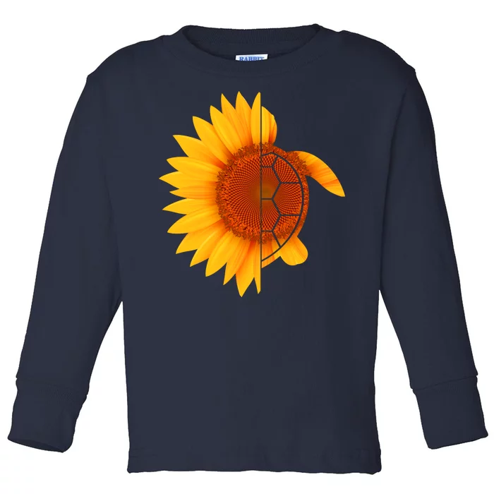 Sunflower Turtle Toddler Long Sleeve Shirt