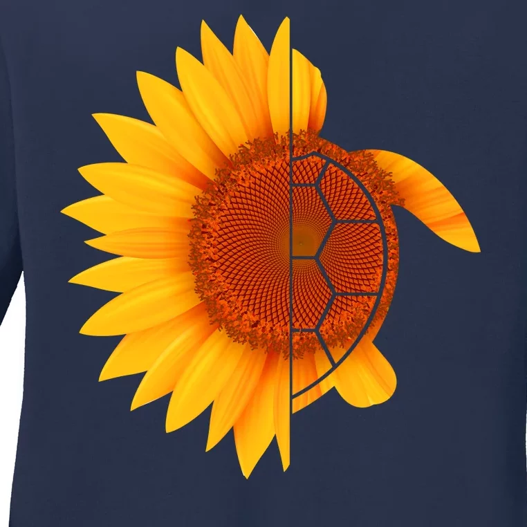 Sunflower Turtle Ladies Long Sleeve Shirt