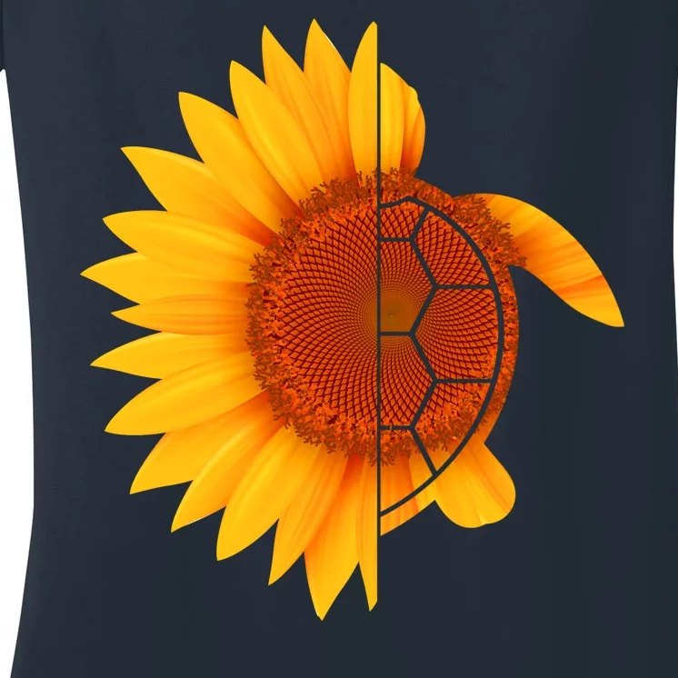 Sunflower Turtle Women's V-Neck T-Shirt