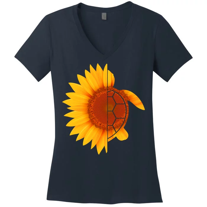 Sunflower Turtle Women's V-Neck T-Shirt