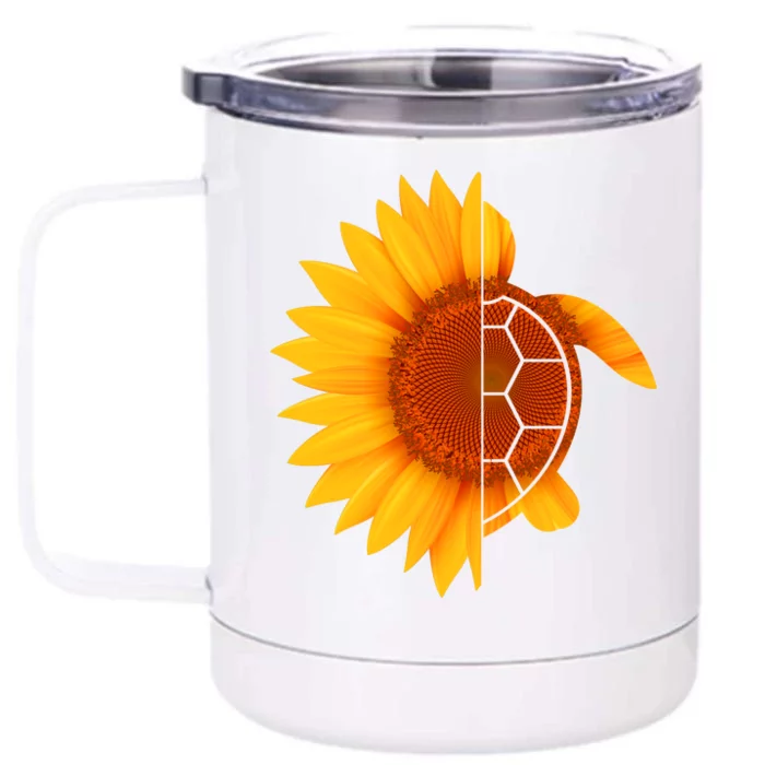 Sunflower Turtle Front & Back 12oz Stainless Steel Tumbler Cup