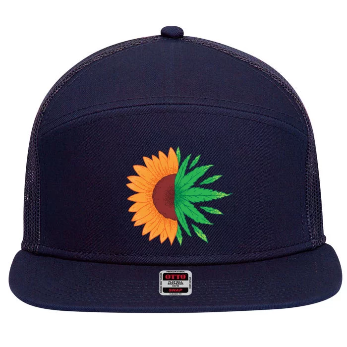 Sunflower Weed 7 Panel Mesh Trucker Snapback Hat