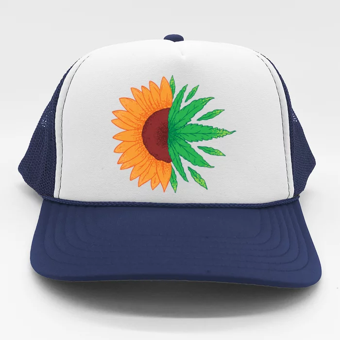 Sunflower Weed Trucker Hat