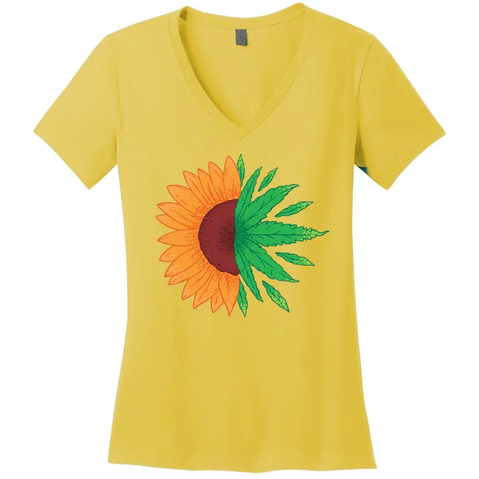 Sunflower Weed Women's V-Neck T-Shirt