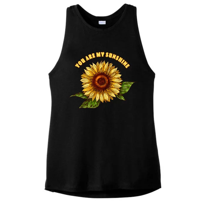 Sunflower You Are My Sunshine Ladies Tri-Blend Wicking Tank