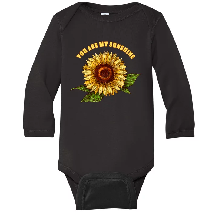 Sunflower You Are My Sunshine Baby Long Sleeve Bodysuit