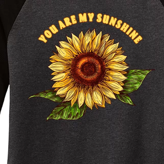 Sunflower You Are My Sunshine Women's Tri-Blend 3/4-Sleeve Raglan Shirt