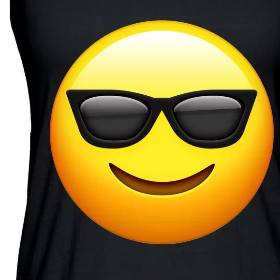 Sunglasses Emoji Cool Smiley Ladies Essential Flowy Tank