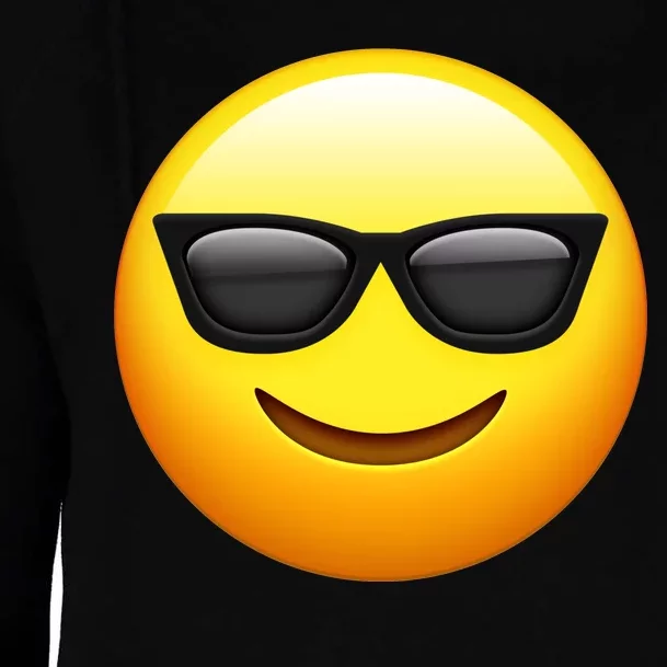 Sunglasses Emoji Cool Smiley Womens Funnel Neck Pullover Hood