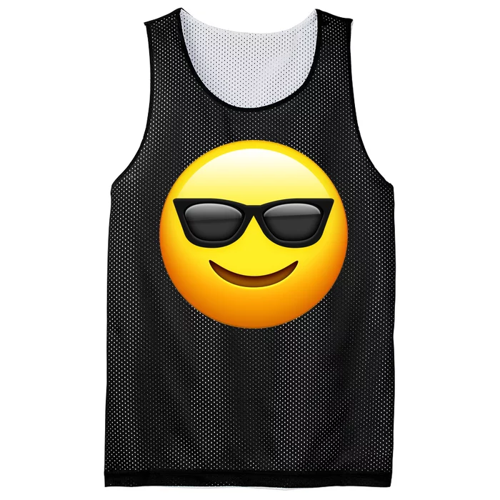 Sunglasses Emoji Cool Smiley Mesh Reversible Basketball Jersey Tank