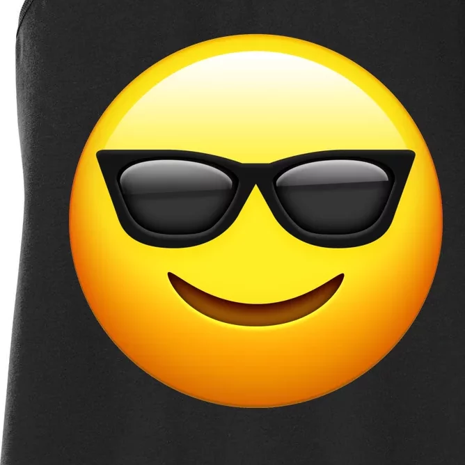 Sunglasses Emoji Cool Smiley Women's Racerback Tank