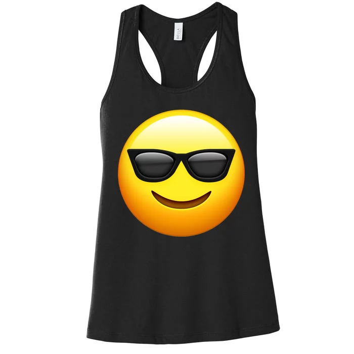 Sunglasses Emoji Cool Smiley Women's Racerback Tank