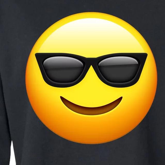 Sunglasses Emoji Cool Smiley Cropped Pullover Crew