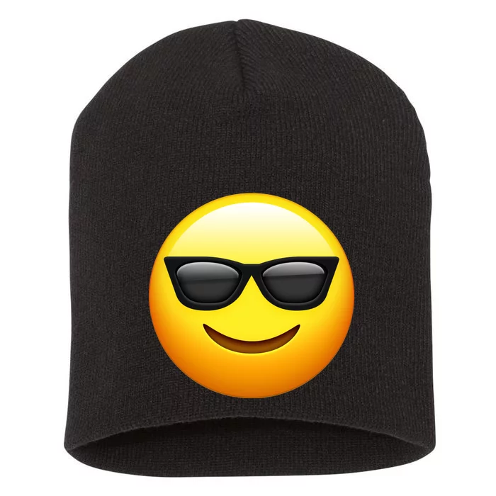 Sunglasses Emoji Cool Smiley Short Acrylic Beanie