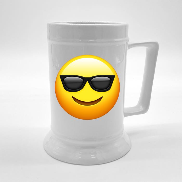 Sunglasses Emoji Cool Smiley Front & Back Beer Stein