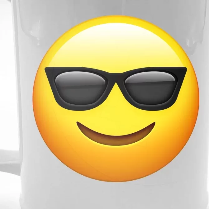 Sunglasses Emoji Cool Smiley Front & Back Beer Stein