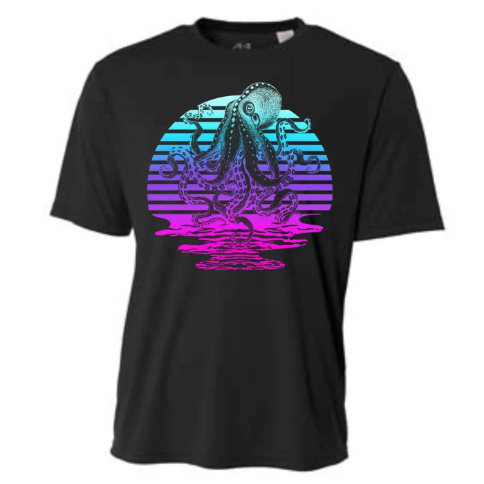 Sunrise Octopus Vaporwave Cooling Performance Crew T-Shirt