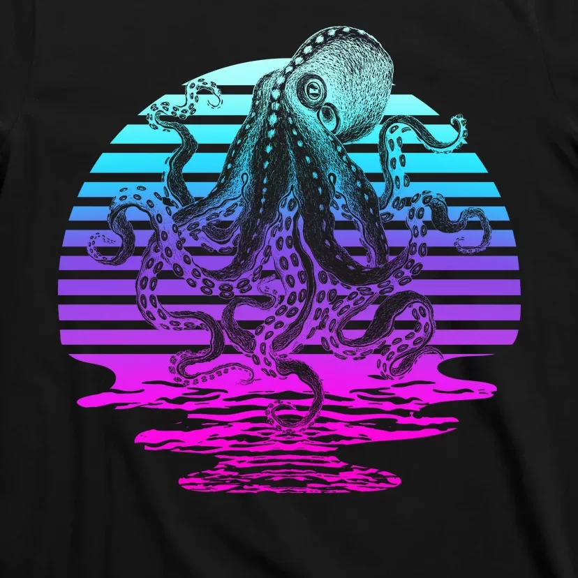 Sunrise Octopus Vaporwave T-Shirt