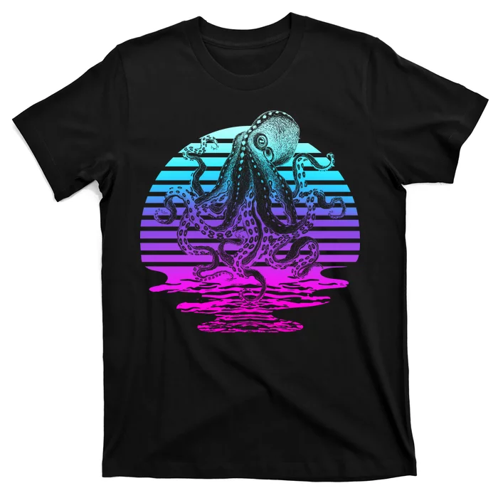 Sunrise Octopus Vaporwave T-Shirt