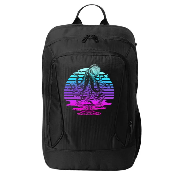 Sunrise Octopus Vaporwave City Backpack