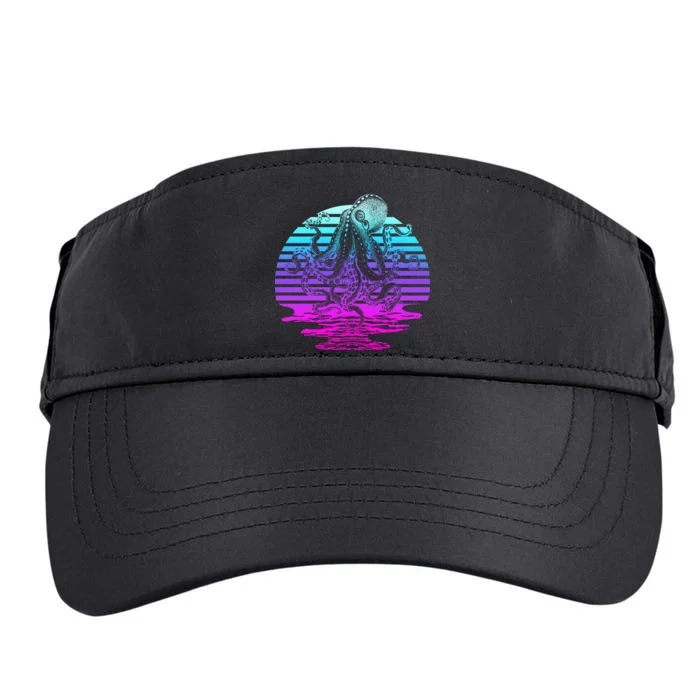 Sunrise Octopus Vaporwave Adult Drive Performance Visor