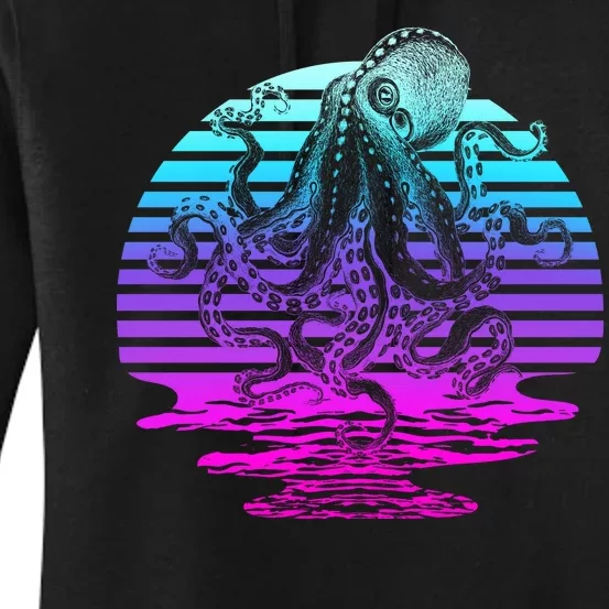 Sunrise Octopus Vaporwave Women's Pullover Hoodie