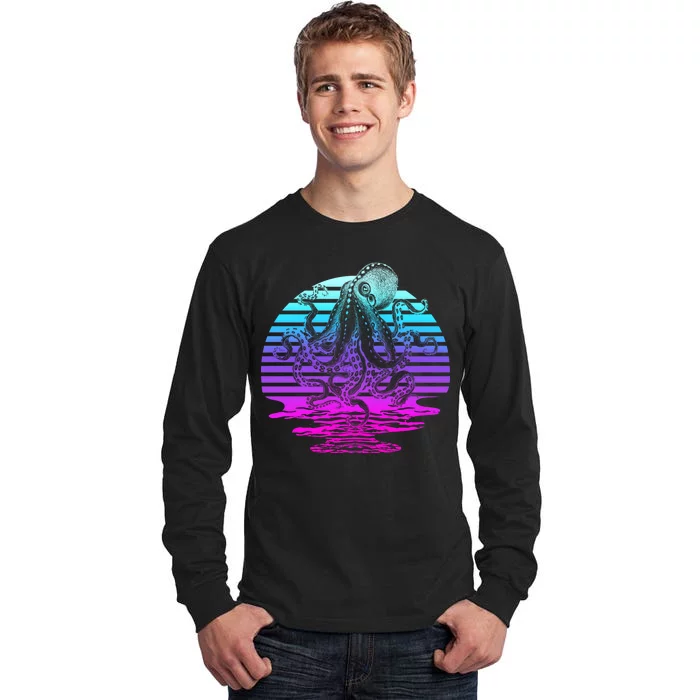 Sunrise Octopus Vaporwave Tall Long Sleeve T-Shirt