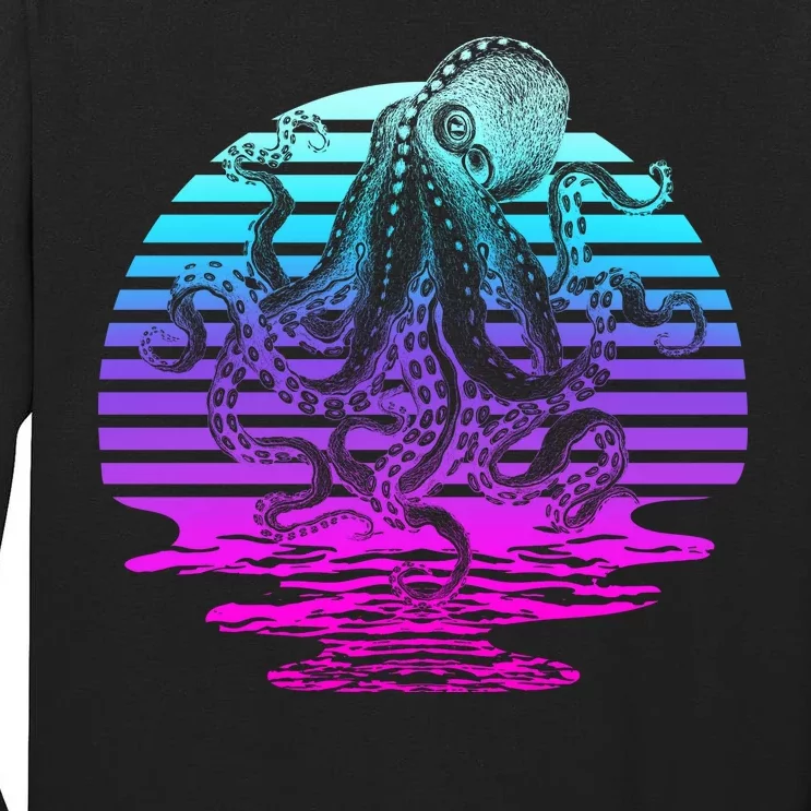 Sunrise Octopus Vaporwave Tall Long Sleeve T-Shirt