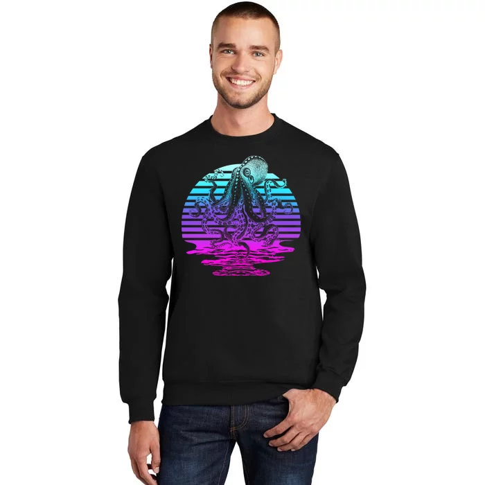 Sunrise Octopus Vaporwave Tall Sweatshirt