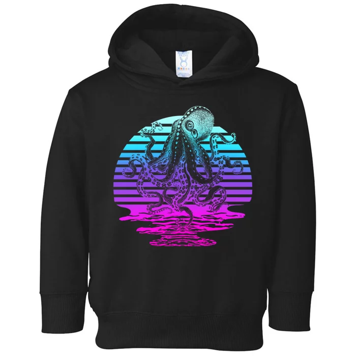 Sunrise Octopus Vaporwave Toddler Hoodie