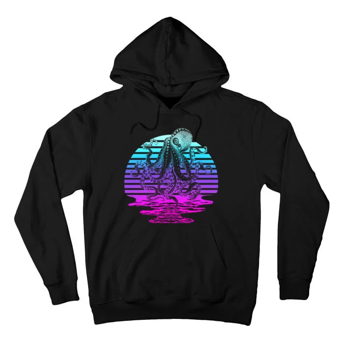 Sunrise Octopus Vaporwave Tall Hoodie