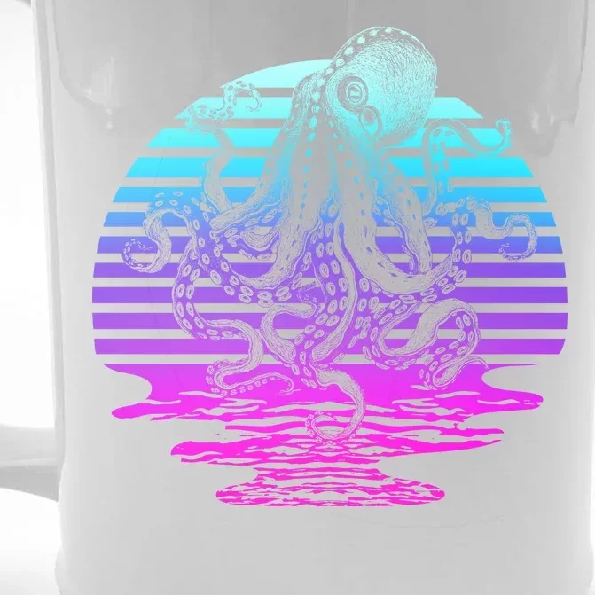 Sunrise Octopus Vaporwave Front & Back Beer Stein