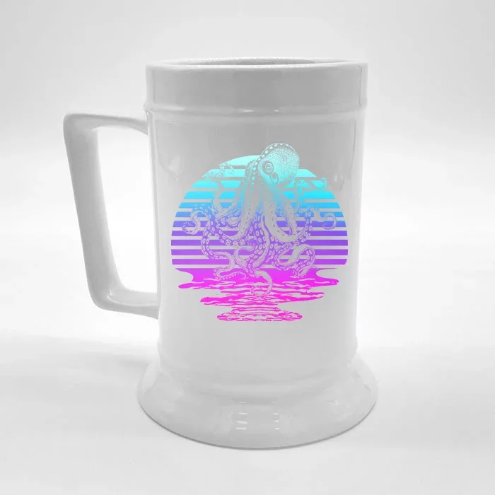 Sunrise Octopus Vaporwave Front & Back Beer Stein