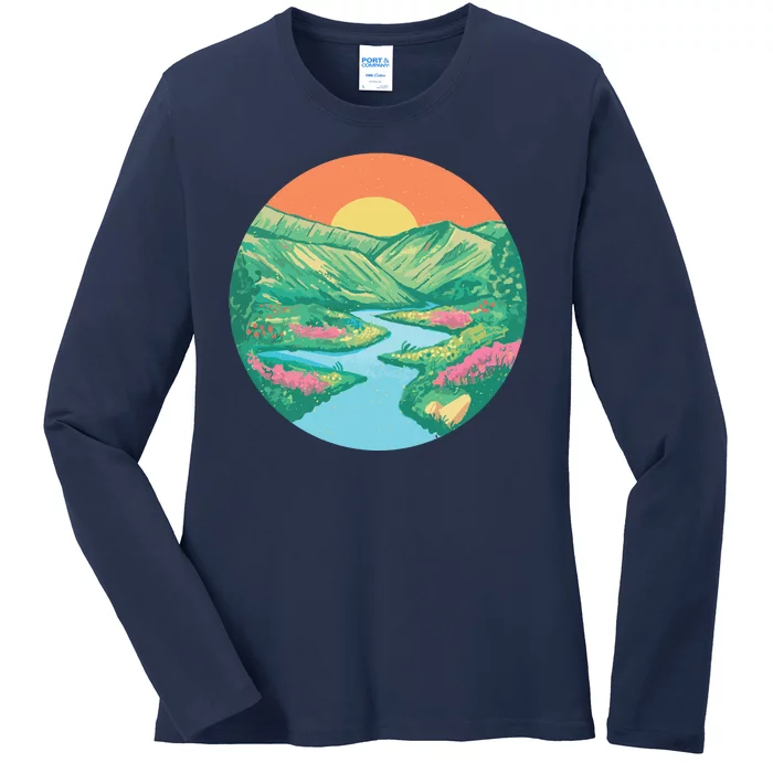 Sunrise Painting Ladies Long Sleeve Shirt