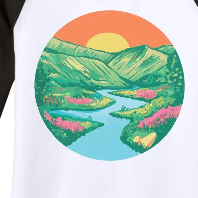 Sunrise Painting Women's Tri-Blend 3/4-Sleeve Raglan Shirt