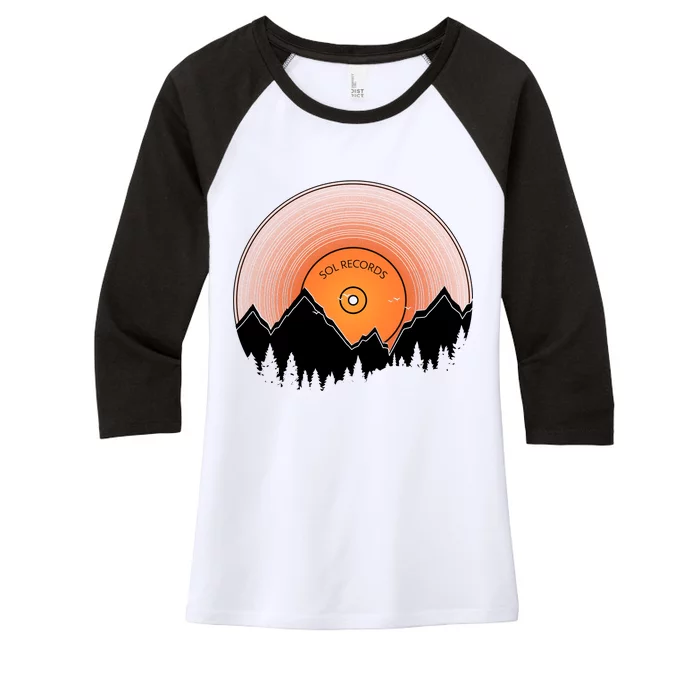 Sunrise Sol Records Women's Tri-Blend 3/4-Sleeve Raglan Shirt