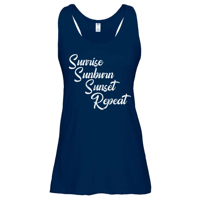 Sunrise Sunburn Sunset Repeat Vintage Ladies Essential Flowy Tank