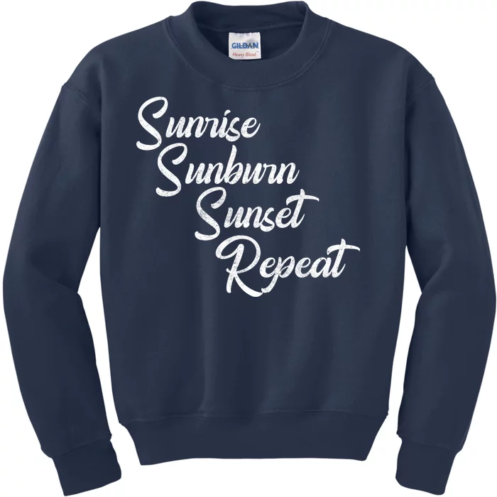 Sunrise Sunburn Sunset Repeat Vintage Kids Sweatshirt