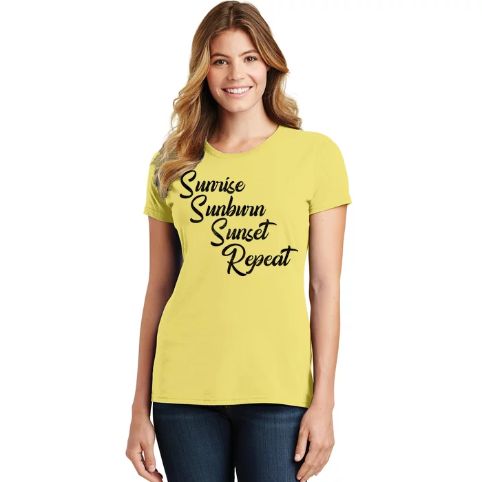 Sunrise Sunburn Sunset Repeat Vintage Women's T-Shirt