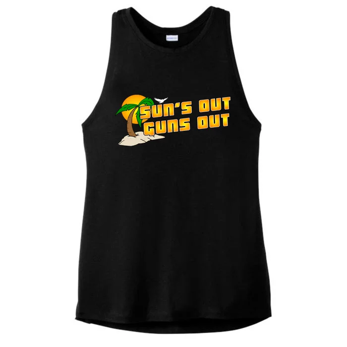 Sun's Got Guns Out Ladies Tri-Blend Wicking Tank