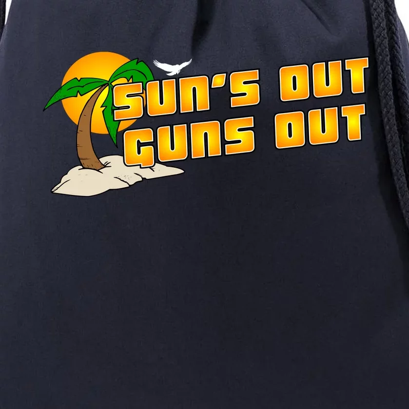 Sun's Got Guns Out Drawstring Bag