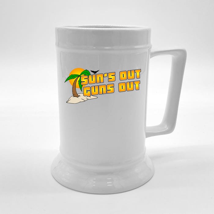 Sun's Got Guns Out Front & Back Beer Stein